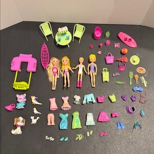 Polly Pocket dolls with accessories as shown-PRICE FIRM